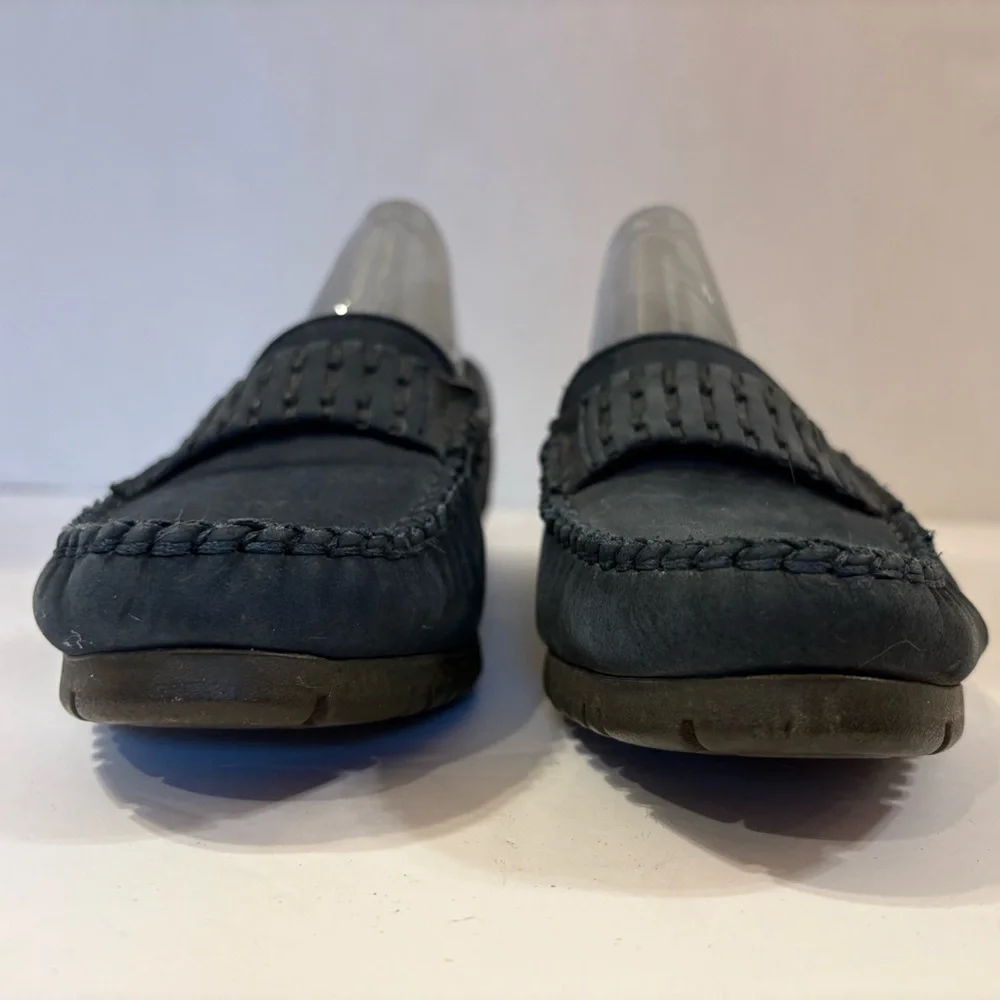 Hush Puppies dark blue leather slide-on loafers shoes size 6.5 M